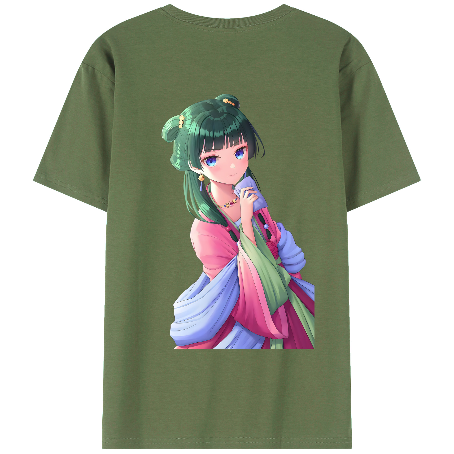 （画像用） 薬屋のひとりごと The Apothecary Diaries 綿100％ メンズ半袖Tシャツ（バックプリント） 通気性